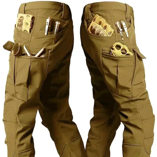 (Not A Set) RU Camo Waterproof and Warm Men's Winter Soft Shell Special Tactical Hooded Jacket Multi Pocket Tactical Pants