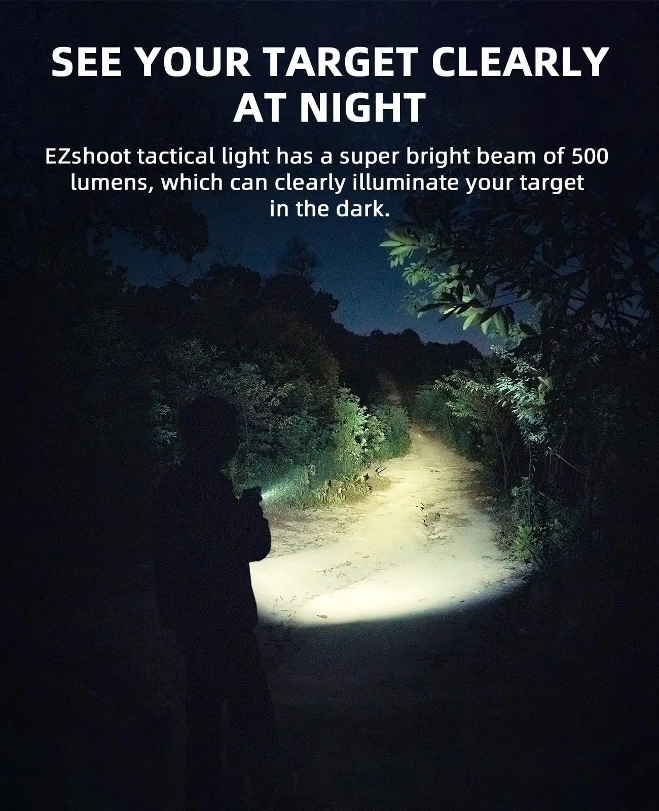 500 Lumens Pistol Light Rechargeable Flashlight with Strobe Mode For Picatinny and GL Rails Mini Gun light