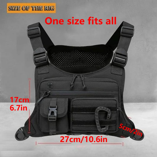 Outdoor Tactical Vest Multi-Functional Waterproof Wear-resistant Backpack Men's Tactical Chest Bag for Hunting Fishing Camping