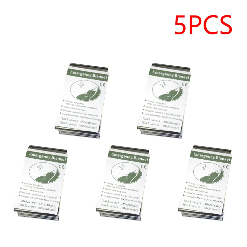 5-30pcs Outdoor Emergency Survival Blanket First Aid Rescue Kit Waterproof Waterproof Foil Thermal Camping Blanket Hot