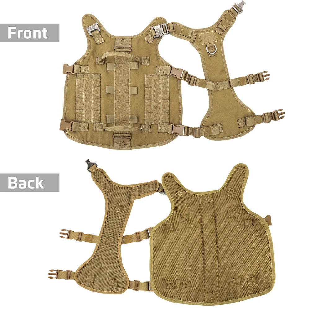 Durable Tactical Military Dog Harness Strong Nylon Pet Vest Working Dog Training Harness With 2 Bag 3 Flag For Small Large Dogs