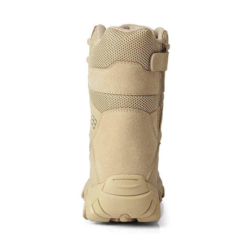 New Men High Quality Brand Leather Boots Tactical Desert Combat Boots Men's Outdoor Hiking Shoes Work Safty Ankle Boots