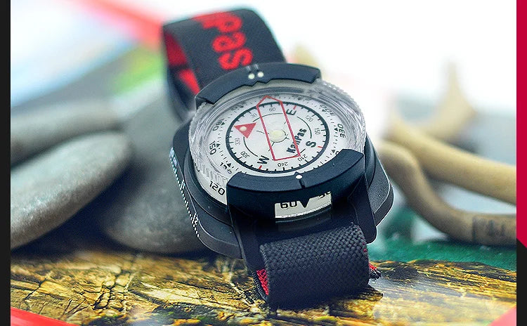 WristBand sighting compass, water proof, Light weight outdoors trekking ,hunting, hiking / with extra powerful luminous compass