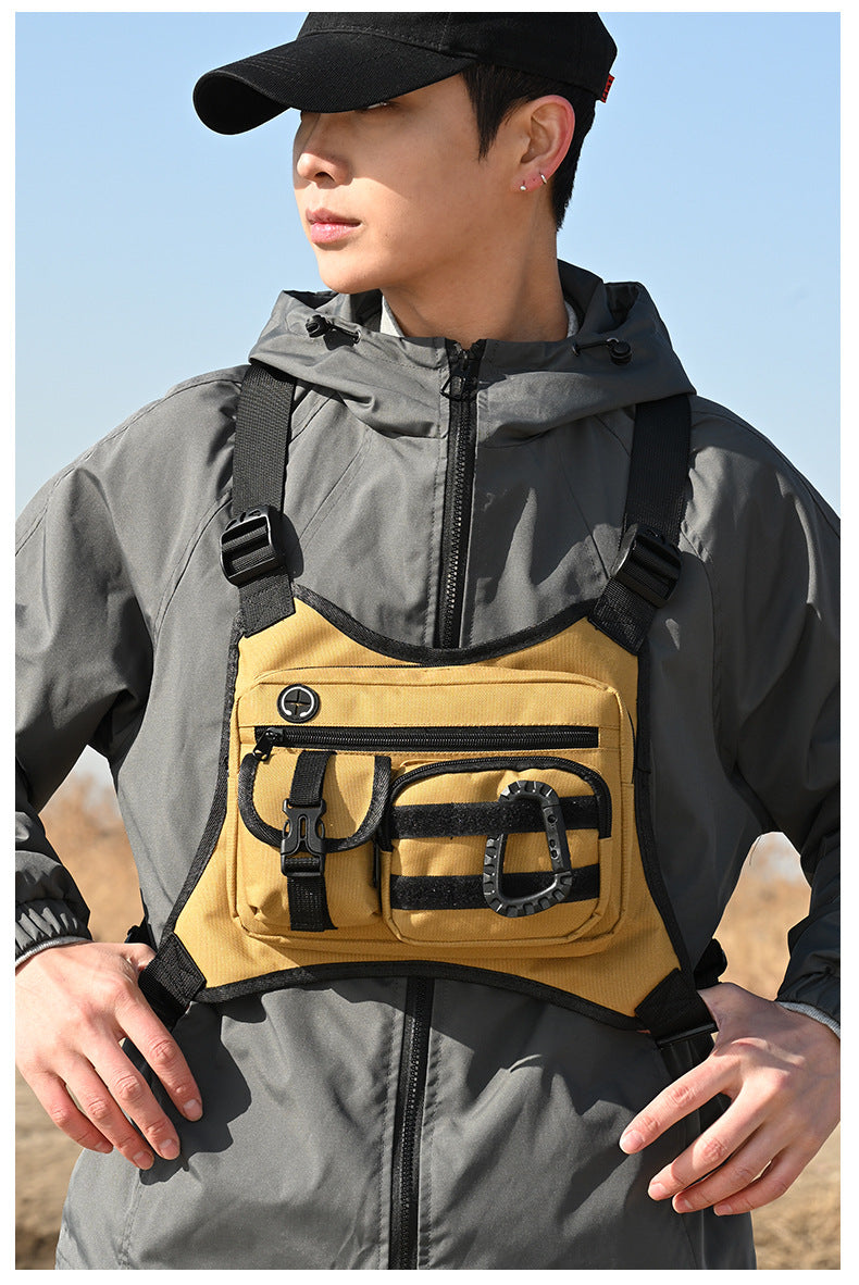 Outdoor Tactical Vest Multi-Functional Waterproof Wear-resistant Backpack Men's Tactical Chest Bag for Hunting Fishing Camping