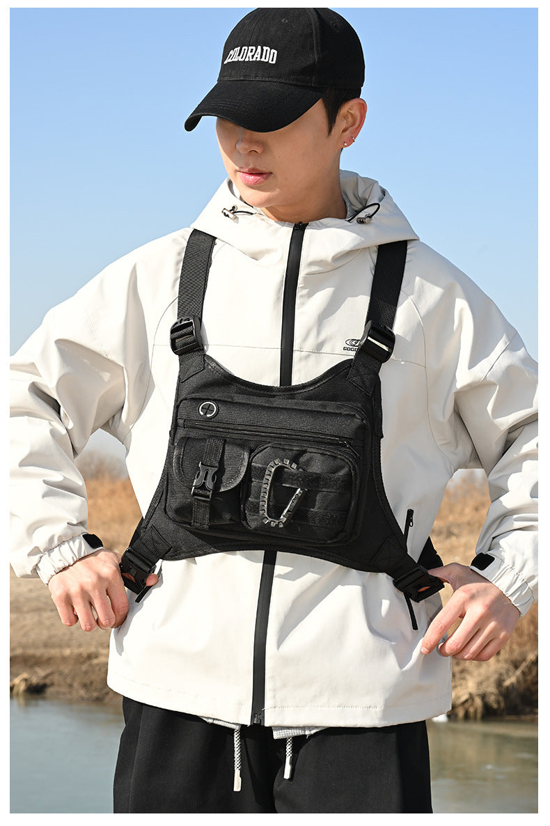Outdoor Tactical Vest Multi-Functional Waterproof Wear-resistant Backpack Men's Tactical Chest Bag for Hunting Fishing Camping