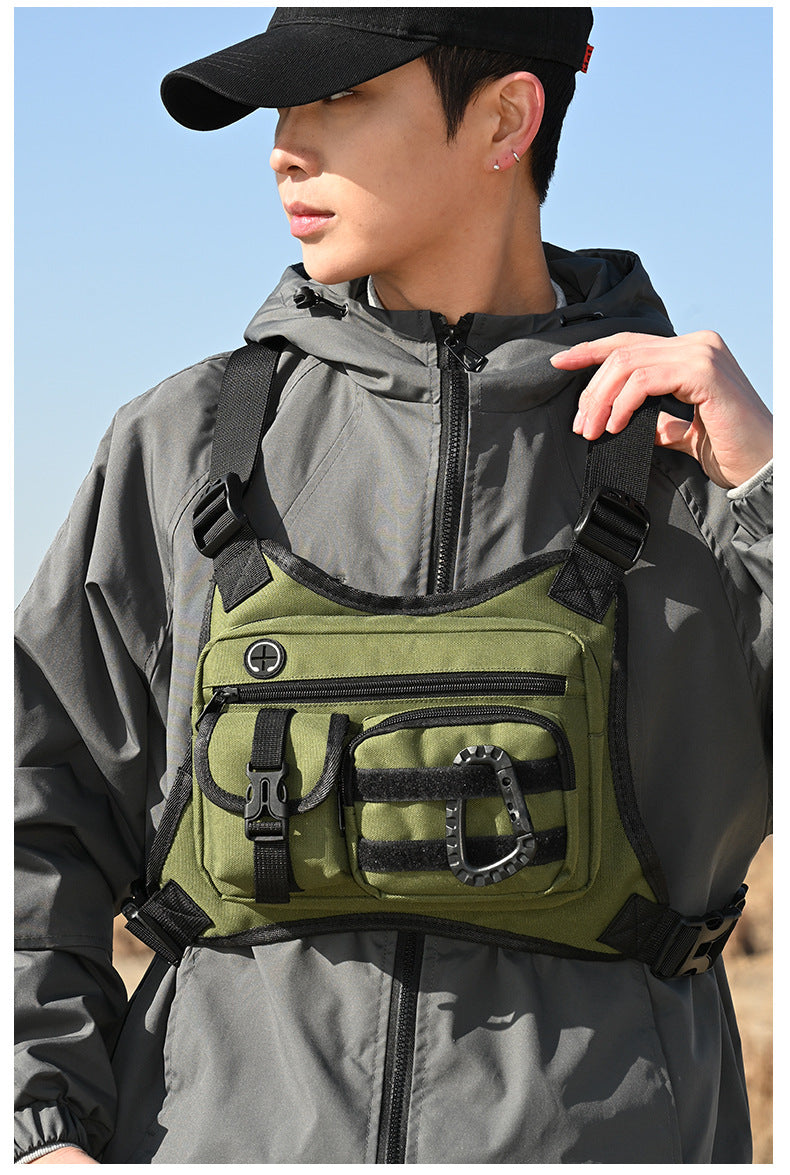 Outdoor Tactical Vest Multi-Functional Waterproof Wear-resistant Backpack Men's Tactical Chest Bag for Hunting Fishing Camping