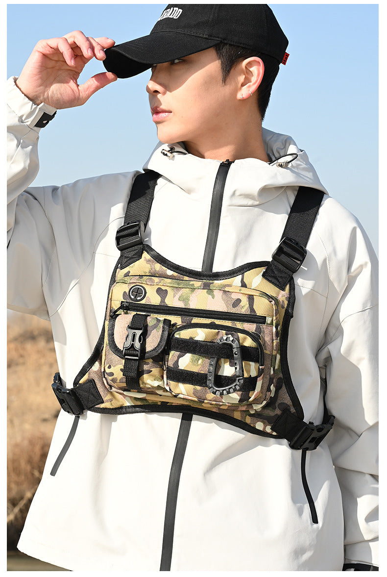 Outdoor Tactical Vest Multi-Functional Waterproof Wear-resistant Backpack Men's Tactical Chest Bag for Hunting Fishing Camping