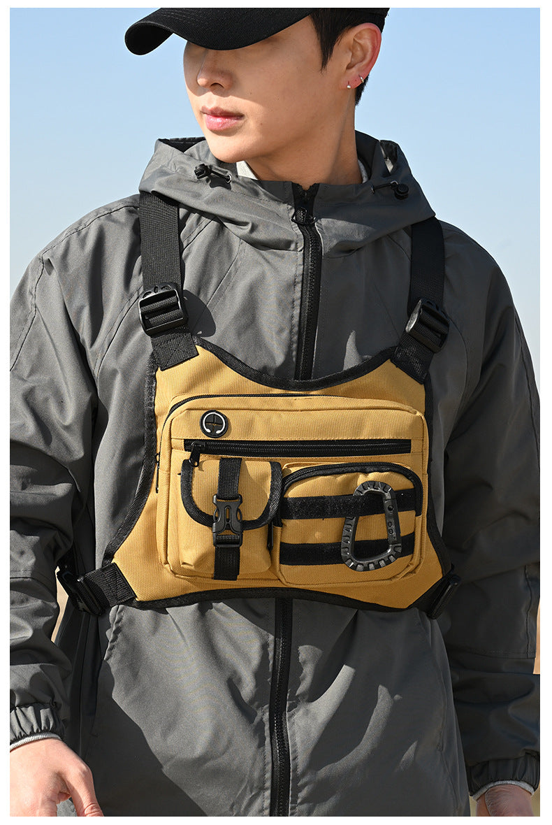 Outdoor Tactical Vest Multi-Functional Waterproof Wear-resistant Backpack Men's Tactical Chest Bag for Hunting Fishing Camping