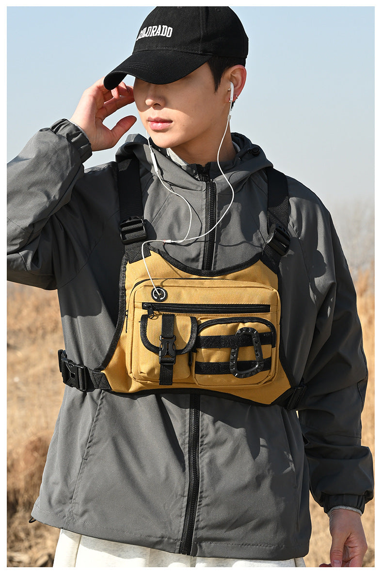 Outdoor Tactical Vest Multi-Functional Waterproof Wear-resistant Backpack Men's Tactical Chest Bag for Hunting Fishing Camping