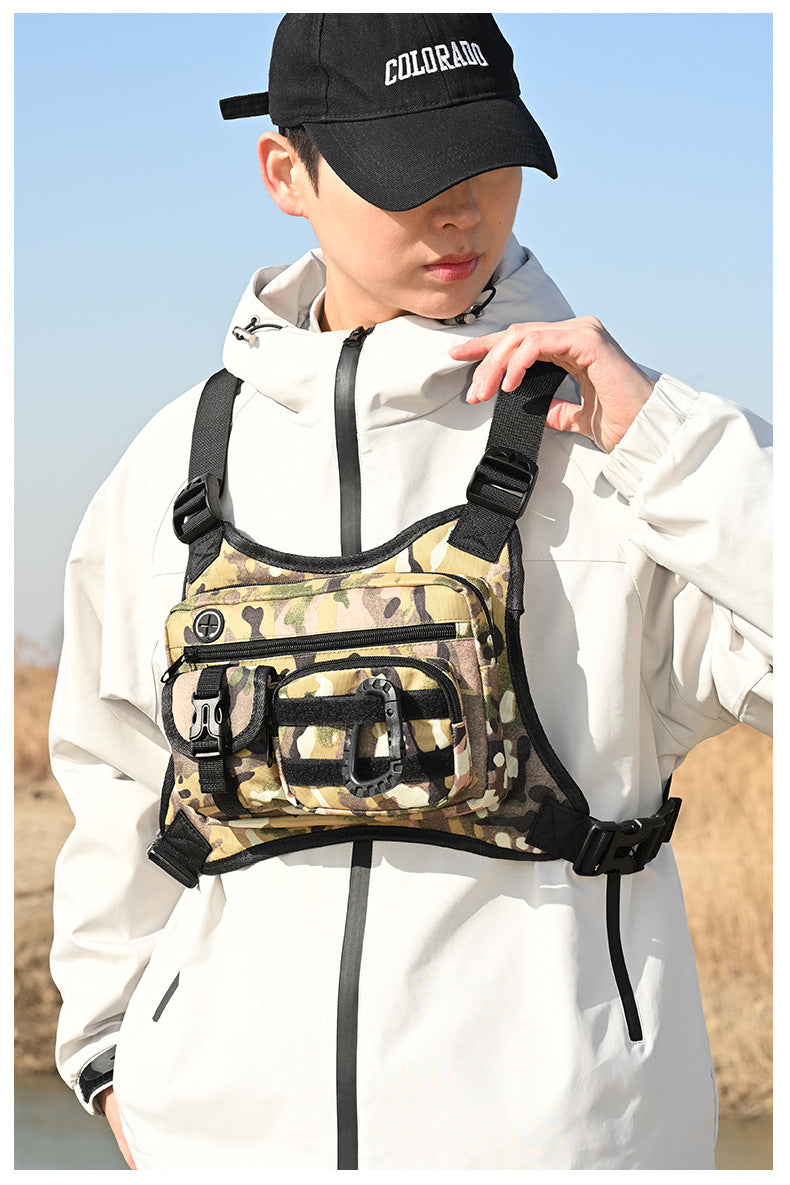 Outdoor Tactical Vest Multi-Functional Waterproof Wear-resistant Backpack Men's Tactical Chest Bag for Hunting Fishing Camping