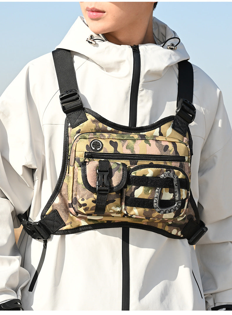 Outdoor Tactical Vest Multi-Functional Waterproof Wear-resistant Backpack Men's Tactical Chest Bag for Hunting Fishing Camping