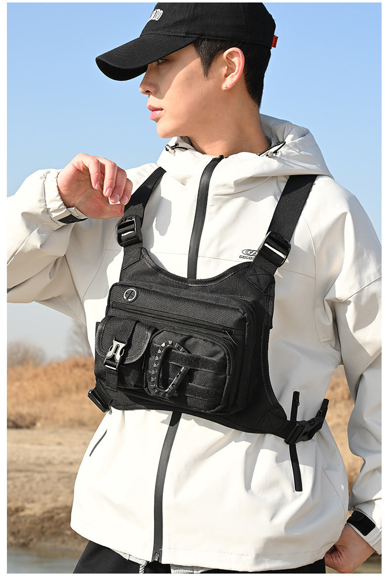 Outdoor Tactical Vest Multi-Functional Waterproof Wear-resistant Backpack Men's Tactical Chest Bag for Hunting Fishing Camping