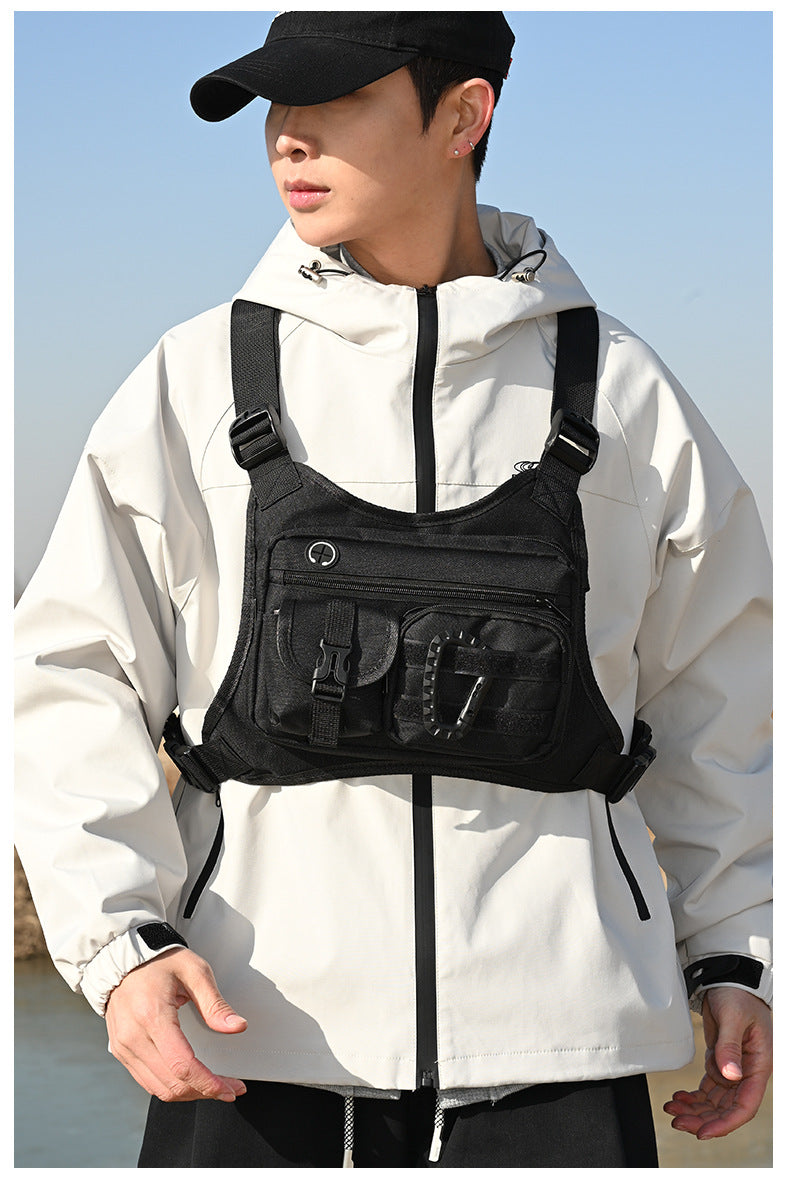 Outdoor Tactical Vest Multi-Functional Waterproof Wear-resistant Backpack Men's Tactical Chest Bag for Hunting Fishing Camping