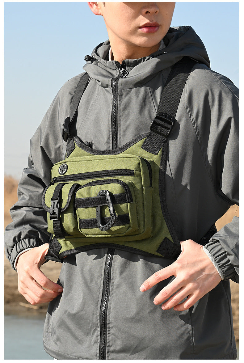 Outdoor Tactical Vest Multi-Functional Waterproof Wear-resistant Backpack Men's Tactical Chest Bag for Hunting Fishing Camping