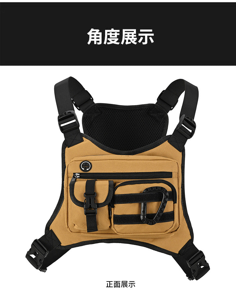 Outdoor Tactical Vest Multi-Functional Waterproof Wear-resistant Backpack Men's Tactical Chest Bag for Hunting Fishing Camping