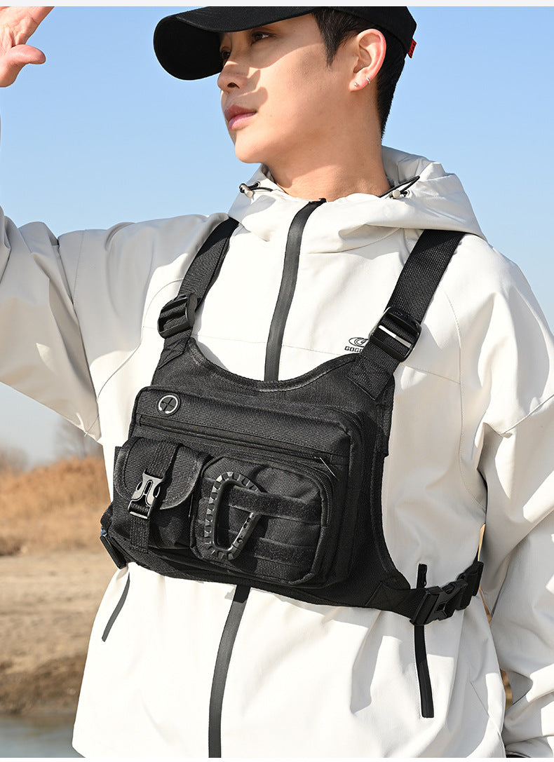 Outdoor Tactical Vest Multi-Functional Waterproof Wear-resistant Backpack Men's Tactical Chest Bag for Hunting Fishing Camping