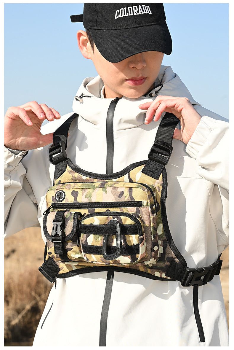 Outdoor Tactical Vest Multi-Functional Waterproof Wear-resistant Backpack Men's Tactical Chest Bag for Hunting Fishing Camping