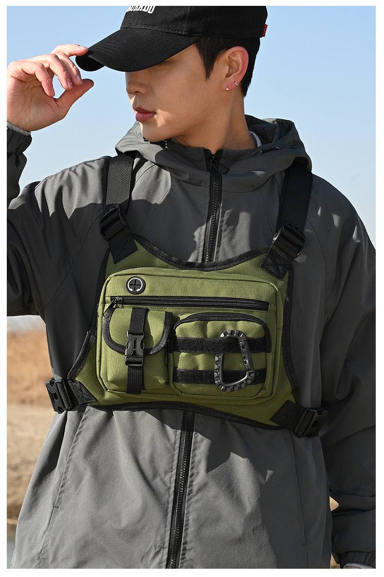 Outdoor Tactical Vest Multi-Functional Waterproof Wear-resistant Backpack Men's Tactical Chest Bag for Hunting Fishing Camping