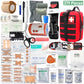 379pcs Home Office First Aid Kit Portable Emergency Bag, Red Survival Carry-On for Outdoor Activities, Camping, Hunting, Hiking