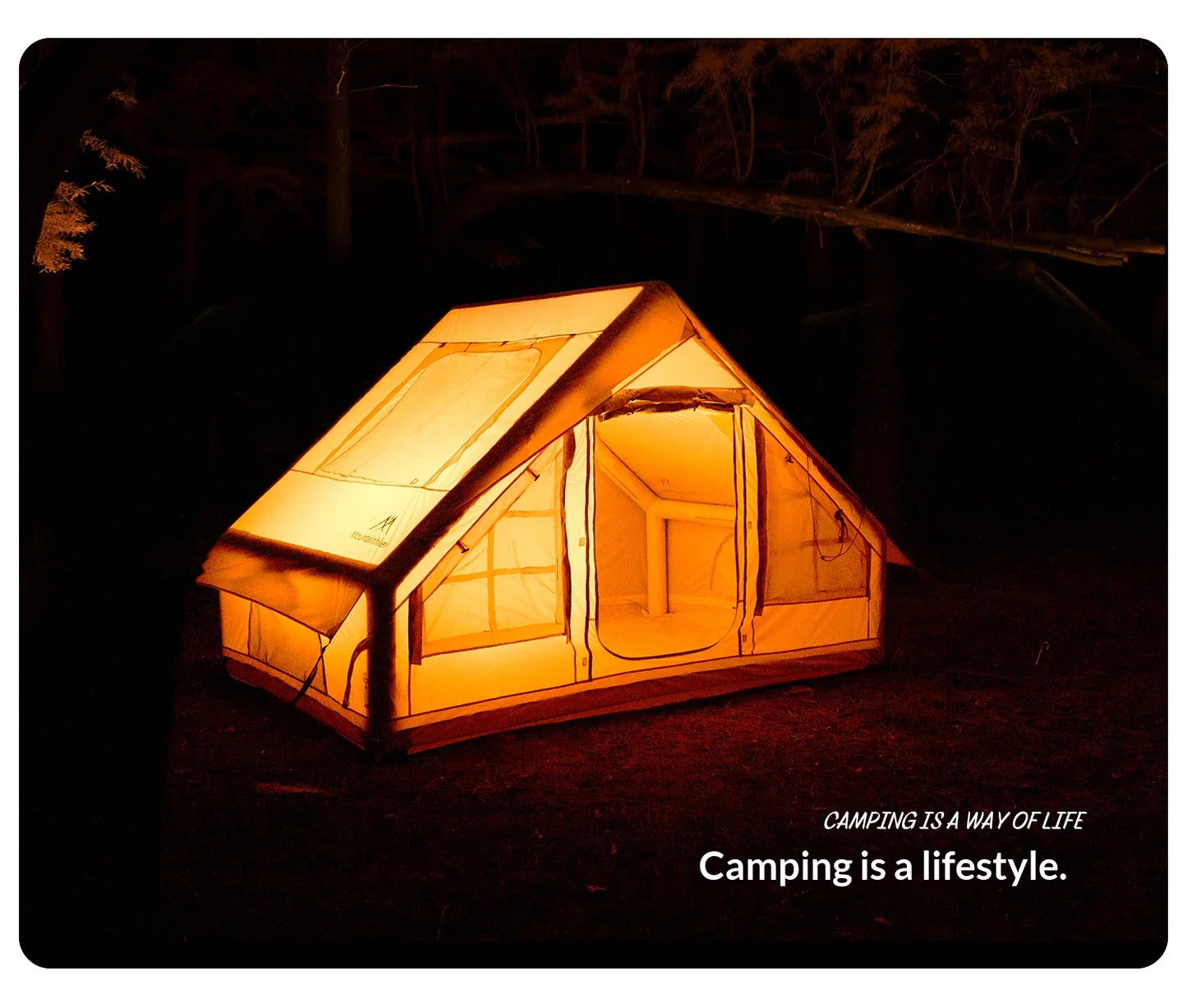 MOUNTAINHIKER Extra Large 3-6 Person Inflatable Family Camping Tent with High-Quality Windproof and Spacious Interior