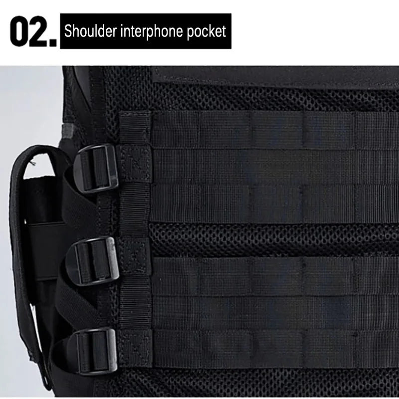 Adjustable Molle Tactical Vest Security Combat Body Armor Vests Security Hunting Army Outdoor CS Game Airsoft Training Jacket