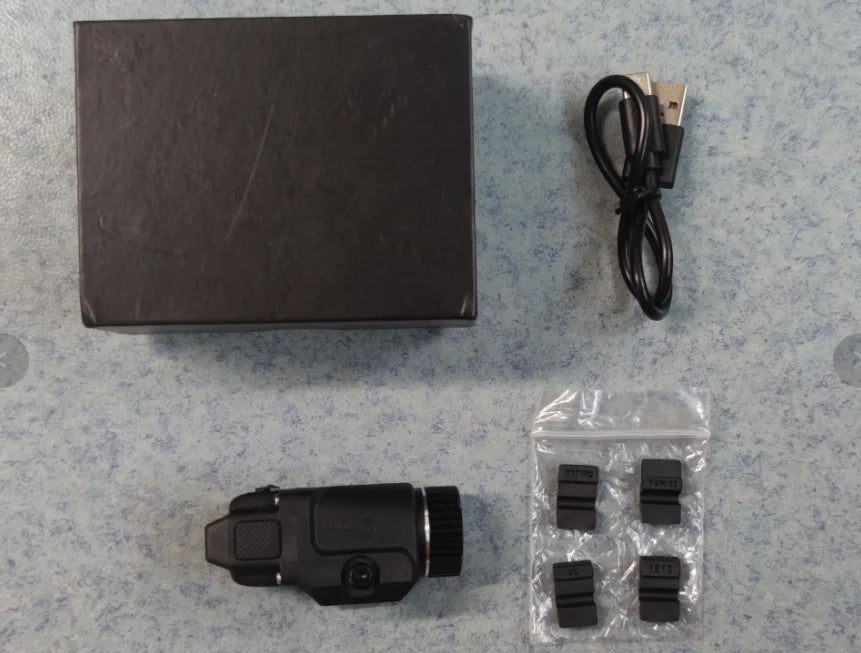 500 Lumens Pistol Light Rechargeable Flashlight with Strobe Mode For Picatinny and GL Rails Mini Gun light