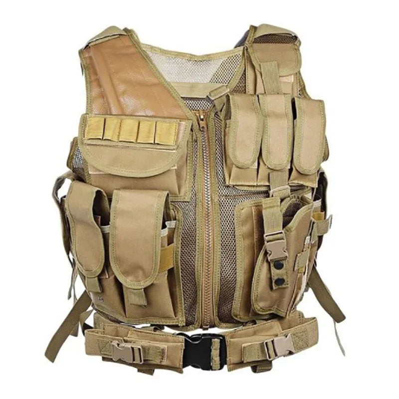 Adjustable Molle Tactical Vest Security Combat Body Armor Vests Security Hunting Army Outdoor CS Game Airsoft Training Jacket