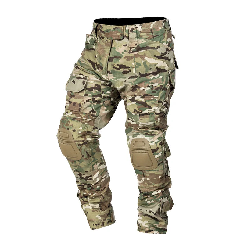 Mens Military Tactical Suit Uniforms Multicam Combat Navy Blue Shirts&Pants Camping Hunting Camouflage Clothing