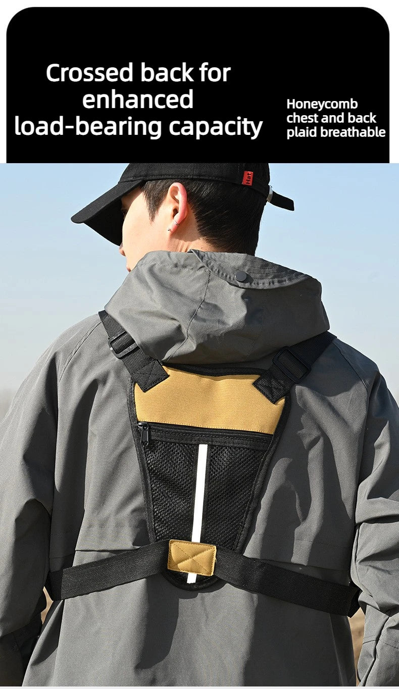 Outdoor Tactical Vest Multi-Functional Waterproof Wear-resistant Backpack Men's Tactical Chest Bag for Hunting Fishing Camping