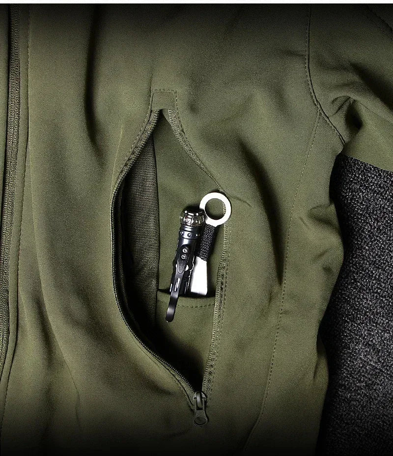 （Not A Set） RU Camo Waterproof and Warm Men's Winter Soft Shell Special Tactical Hooded Jacket Multi Pocket Tactical Pants