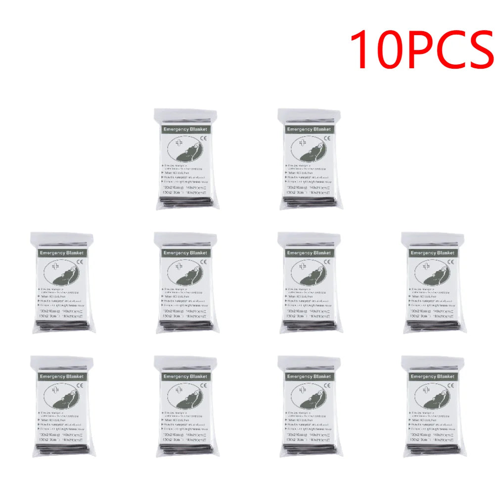 5-30pcs Outdoor Emergency Survival Blanket First Aid Rescue Kit Waterproof Waterproof Foil Thermal Camping  Blanket Hot