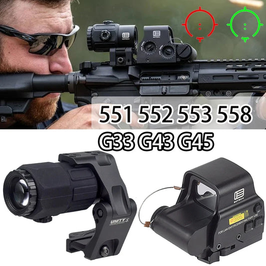 Eotech Holographic Sight Collimator G43/G33/G45 558 551 552 Red Dot Sight Optics Riser Mount 3X 5X Magnifier Airsoft 20mm Rail