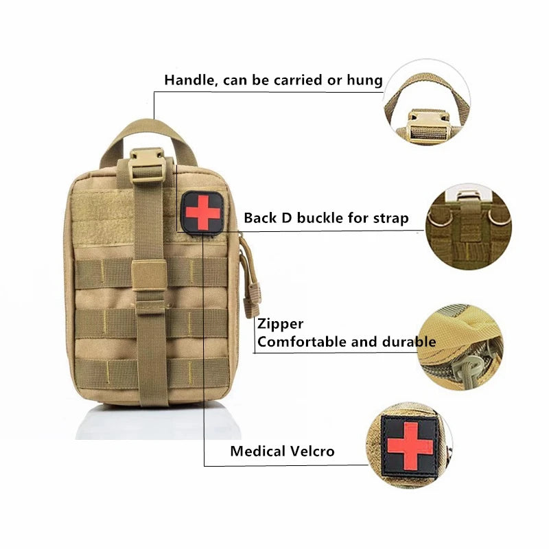 Hot!Tactical Hunting EDC Molle Pouch Outdoor Survival Emergency Medical Kit IFAK Waist Pack Bag First aid kit Hiking Accessories