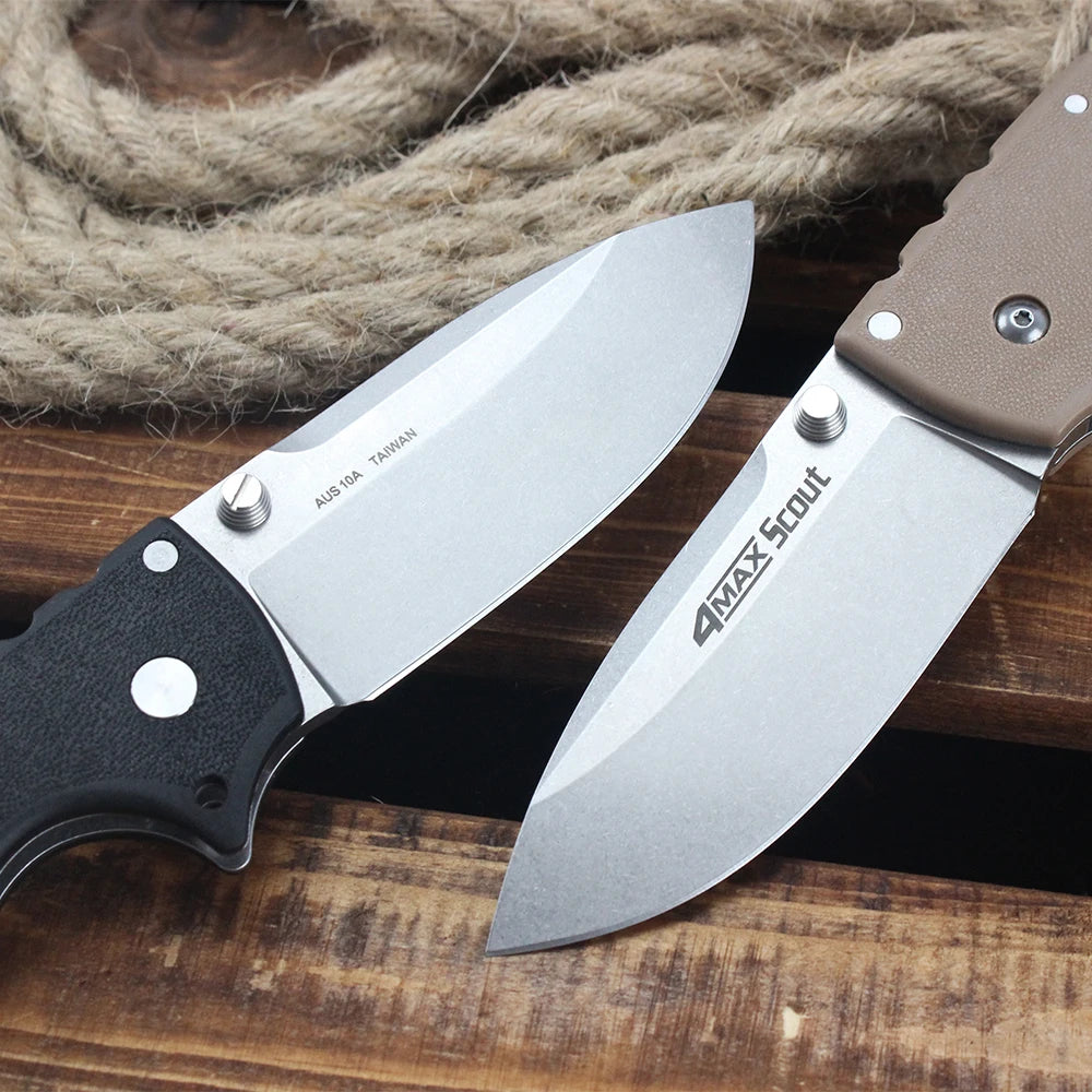 Cold 62RQ EDC Pocket Folding Knife AUS-10A Steel Outdoor Camping Hunting Bushcraft Survival Tools 10'' Large knives for men gift