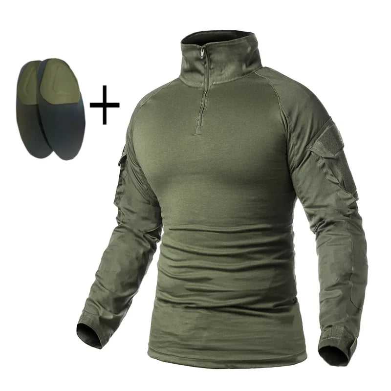 Mens Military Tactical Suit Uniforms Multicam Combat Navy Blue Shirts&Pants Camping Hunting Camouflage Clothing