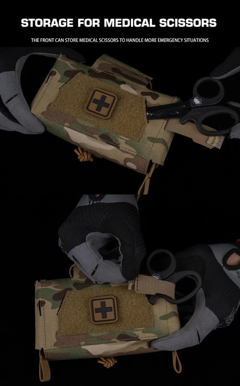 Camo Style MD2 Compact Trauma Kit Tactical IFAK Medical First Aid Pouch Outdoors Hunting Camping Patrol Survival Equipment