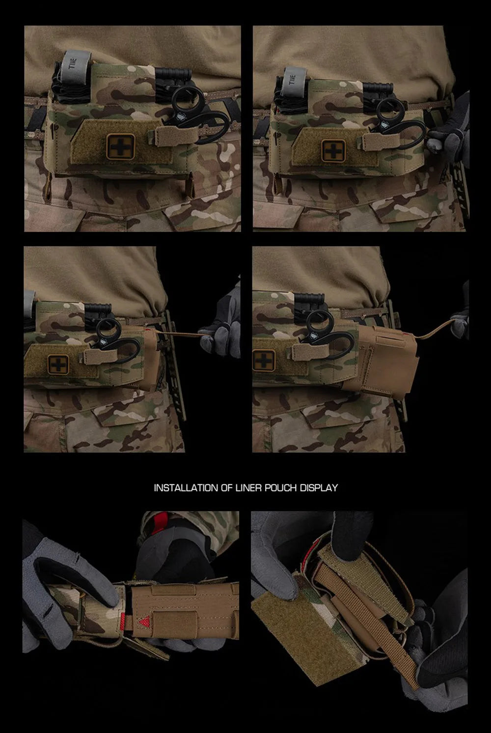 Camo Style MD2 Compact Trauma Kit Tactical IFAK Medical First Aid Pouch Outdoors Hunting Camping Patrol Survival Equipment