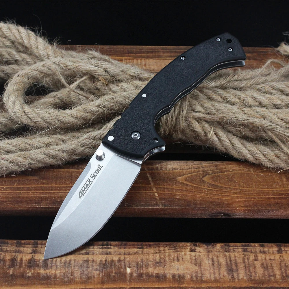 Cold 62RQ EDC Pocket Folding Knife AUS-10A Steel Outdoor Camping Hunting Bushcraft Survival Tools 10'' Large knives for men gift