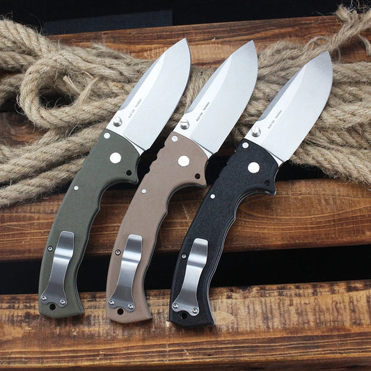 Cold 62RQ EDC Pocket Folding Knife AUS-10A Steel Outdoor Camping Hunting Bushcraft Survival Tools 10'' Large knives for men gift