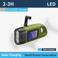 LED Flashlight Hand Crank Solar Powered Rechargeable Survival Gear Self Powered Charging Torch Dynamo for Fishing Boating Hiking