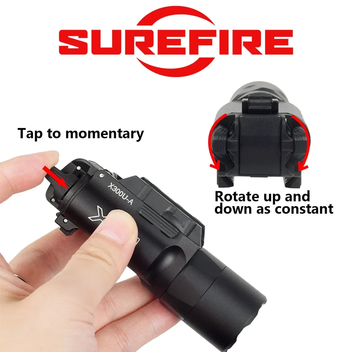 Tactical SureFire X300 Ultra X300V X300V-IR X300UH-B XH15 XH35 Pistol Gun LED Light Fit 20mm Rail Airsoft Hunting Flashlight