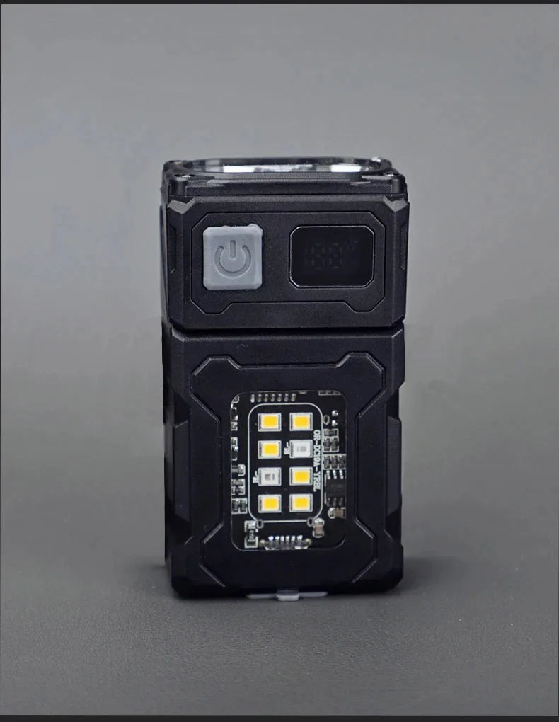 Multifunctional Ajustable Angle LED Flashlight Outdoors Tactical Portable Work Light Magnet USB Molle Backpack Camping Light