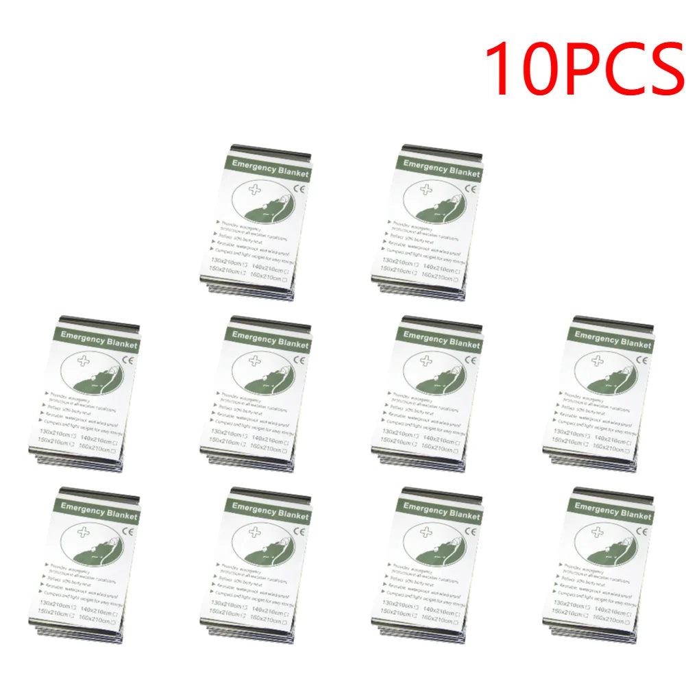 5-30pcs Outdoor Emergency Survival Blanket First Aid Rescue Kit Waterproof Waterproof Foil Thermal Camping  Blanket Hot