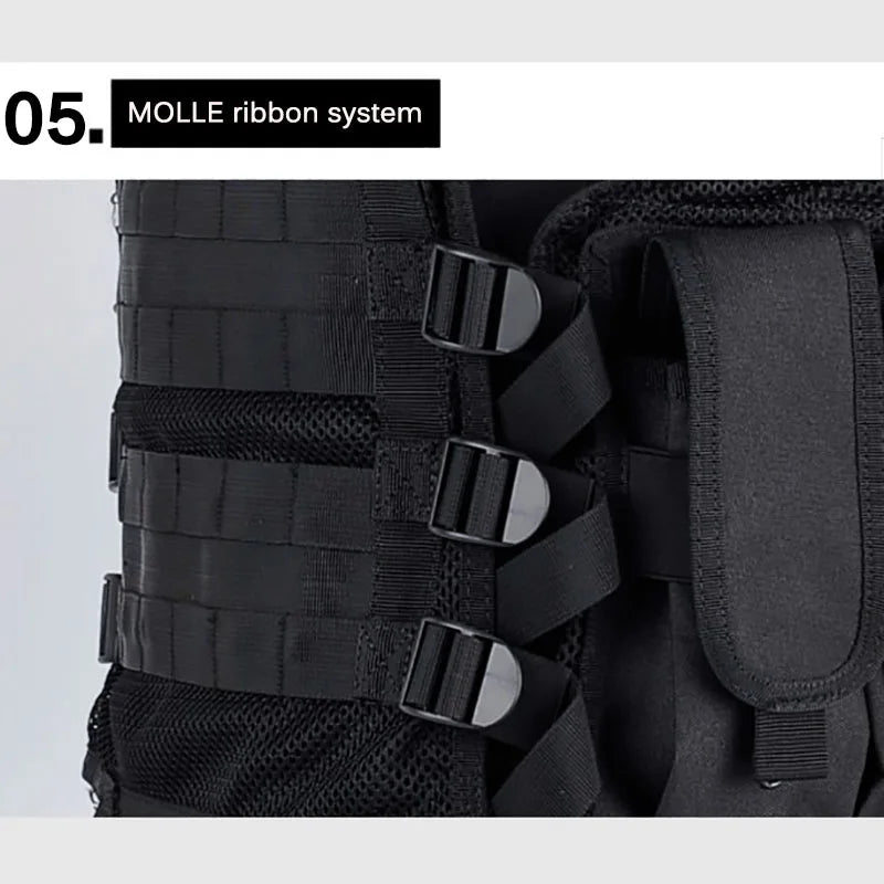 Adjustable Molle Tactical Vest Security Combat Body Armor Vests Security Hunting Army Outdoor CS Game Airsoft Training Jacket