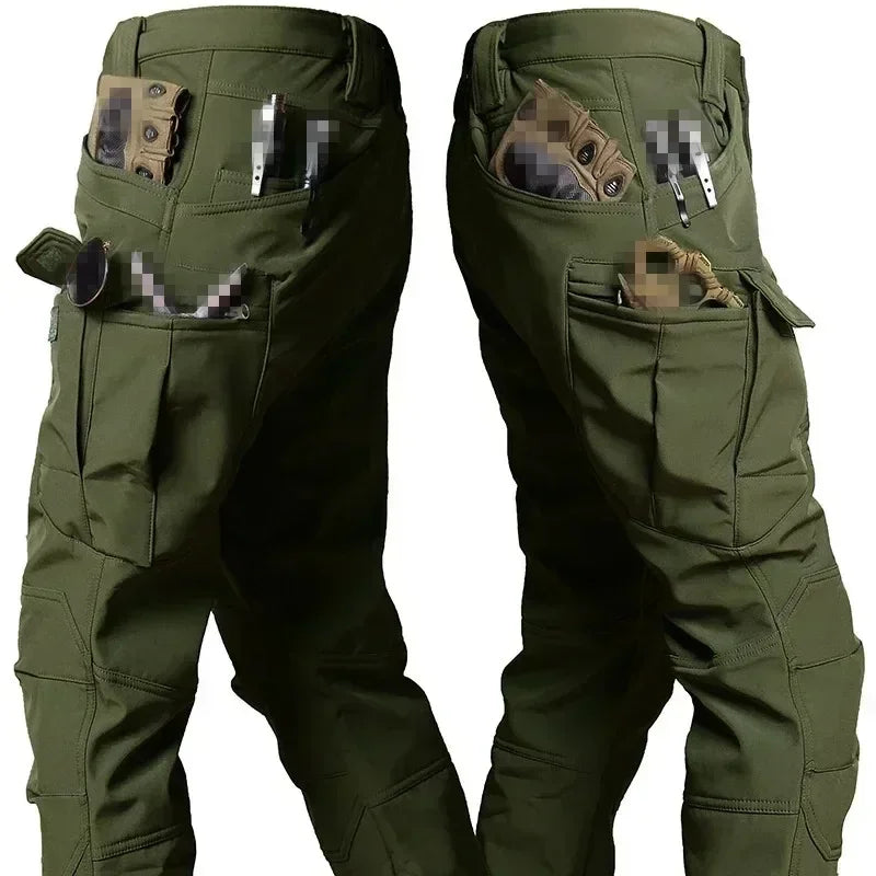 （Not A Set） RU Camo Waterproof and Warm Men's Winter Soft Shell Special Tactical Hooded Jacket Multi Pocket Tactical Pants