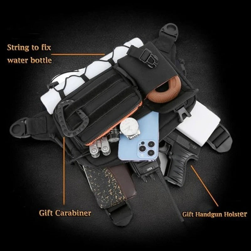 Outdoor Tactical Vest Multi-Functional Waterproof Wear-resistant Backpack Men's Tactical Chest Bag for Hunting Fishing Camping