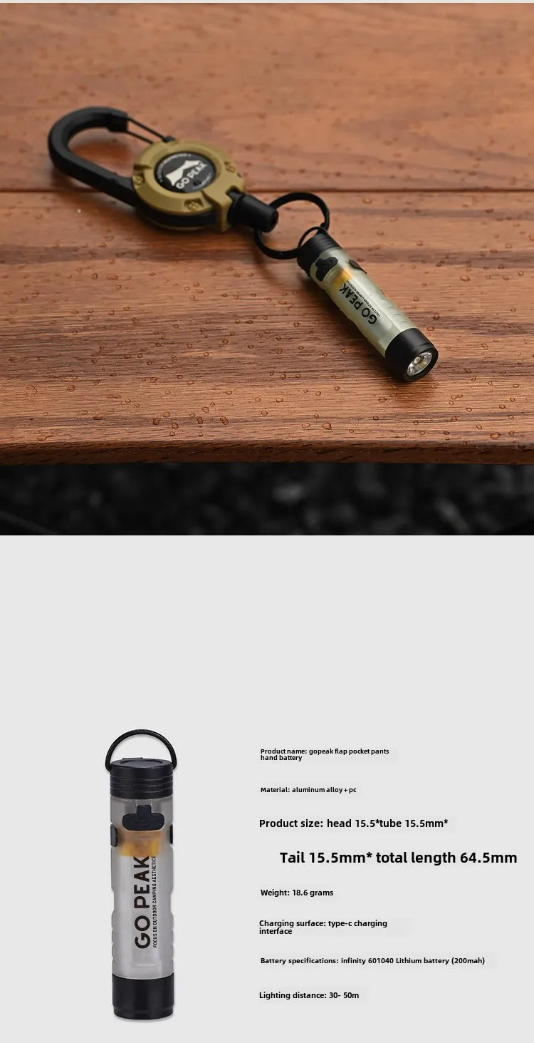 GOPEAK Pocket Mini Flashlight Outdoor Key Clip Cap Ambient Led Long Endurance Disaster Relief Emergency 5050 Small Light