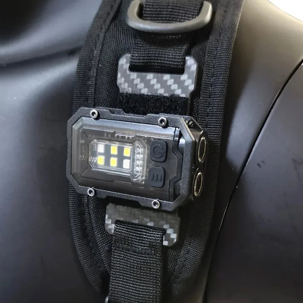 Outdoor EDC Portable Mini Light Camping Hiking Safety Flashing Light Strobe Light For Molle System  25mm Backpack Strap
