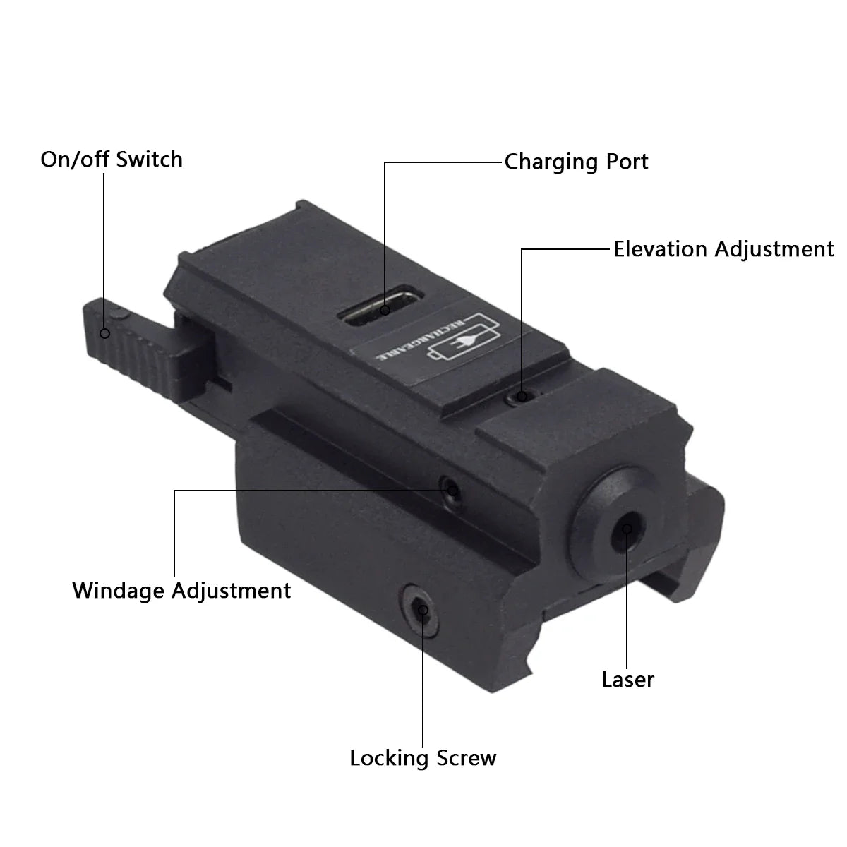 USB Charging Red Green Laser Sight Pointer Airsoft Power Pistol Laser For 11mm 20mm Rail G17 G19 Rechargeable Gun Laser
