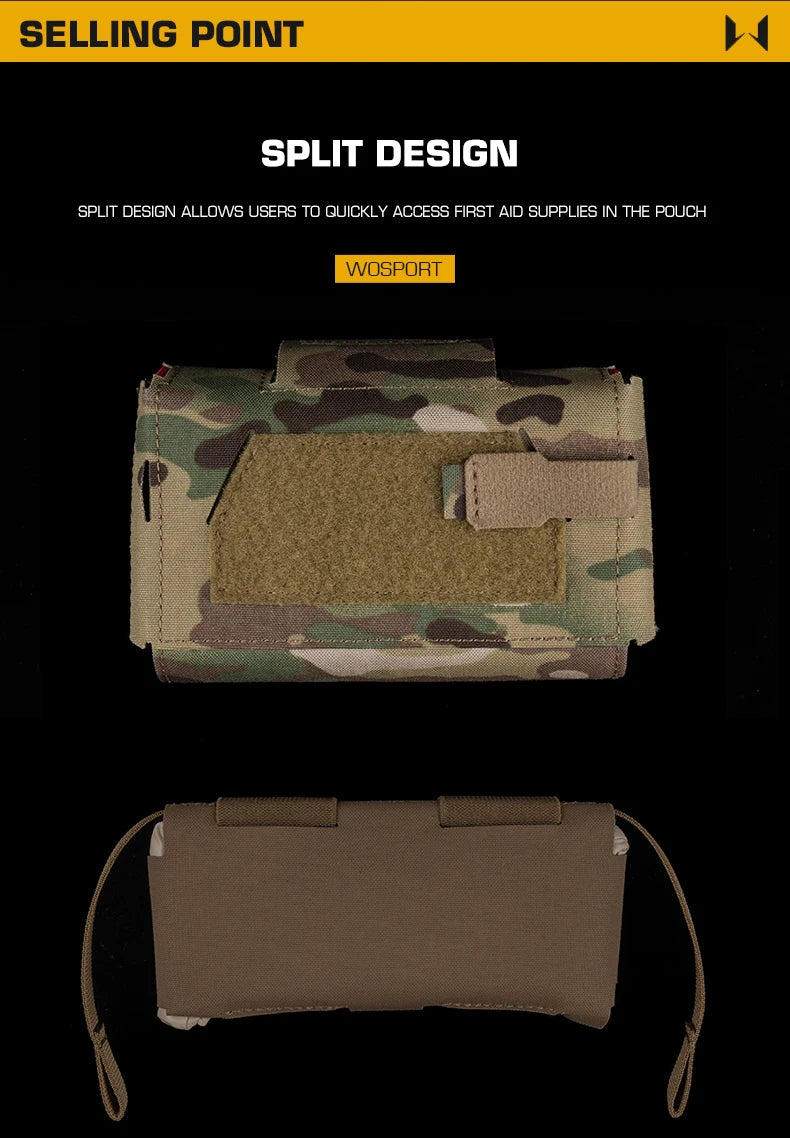 Tactical  MD2 Compact Medical Pouch V3 IFAK First Aid Trauma Kit Outdoors Hunting Camping Patrol Survival Equipment